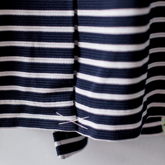 CAbi Maritime Trench Coat - Navy & White Stripe - Knit - Size Medium - Picture 9 of 13